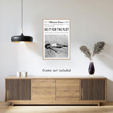 Vintage Women Times Do It for The Plot Wall Art Trendy Black and White Canvas Print Poster Vintage Woman Times Newspaper Prints Beachy Hot Girl Wall Decor for Bar Cart Girls Dorm Bedroom 16x24inch Unframed