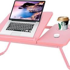 Laptop Desk for Bed Couch, Portable Lap Desk for Laptops, Bed Table for Laptops, Foldable Laptop Stand for Beds, Bed Desk for Writing (Candy Pink)