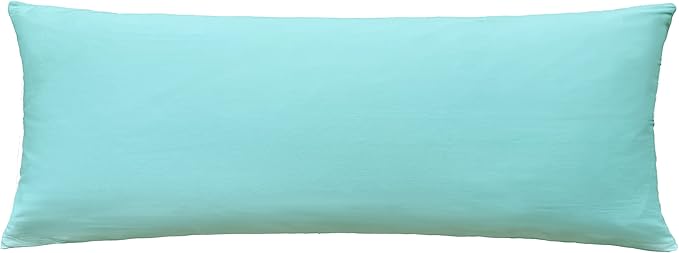 iMaylex Soft 100% Egyptian Cotton Zipper Pillow Case, Cozy and Lightweight Pillowcase, Easy Care, Cyan, Body, 20'' x 48''