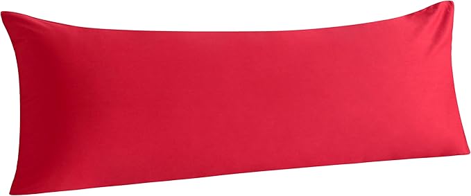 NTBAY Cotton Body Pillowcase - Envelope Closure 20x54 Pillowcase, Breathable and Soft Bed Pillow Case, Red