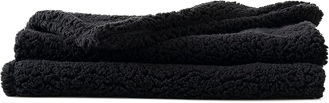 Reafort Ultra Soft Sherpa Body Pillow Cover/Case with Zipper Closure 21"x54" (21"x54" Body Pillow Cover, Black)