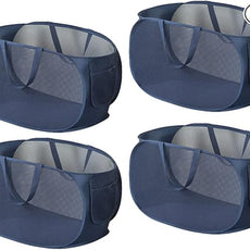4 Pcs Mesh Popup Laundry Hamper, Opening Laundry Basket,Popup Laundry Basket with Durable Handles,Foldable Pop-up Mesh Hamper Dirty Clothes Basket for Clothes & Laundry-Home Organization