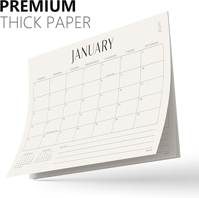 Jotsome Desk Calendar 2026 with Desktop Mat, Desk Pad Calendar From Now to December 2026 14x10.5 inch, Desk Blotter Calendar for Home Office and School, Easy Planning, Gift for the Holidays or Christmas, Apricot