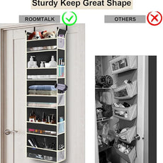 2 Pack Over The Door Hanging Organizer 5-Shelves and 10 Side Pockets, Over The Door Storage for Bathroom and Bedroom, Back of Door Organizers for Kid's Toys (13