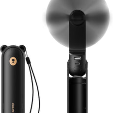 JISULIFE Handheld Mini Fan, 3 IN 1 USB Rechargeable Portable Fan [12-19 Working Hours] with Power Bank, Flashlight, Pocket Design for Travel/Summer/Concerts/Lash, Gifts for Women (Black)