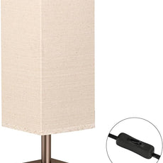 aooshine Brown Small Table Lamp - Bedside Lamp for Bedroom, Minimalist Nightstand Lamp with Square Shade, Desk Lamp for Kids Room