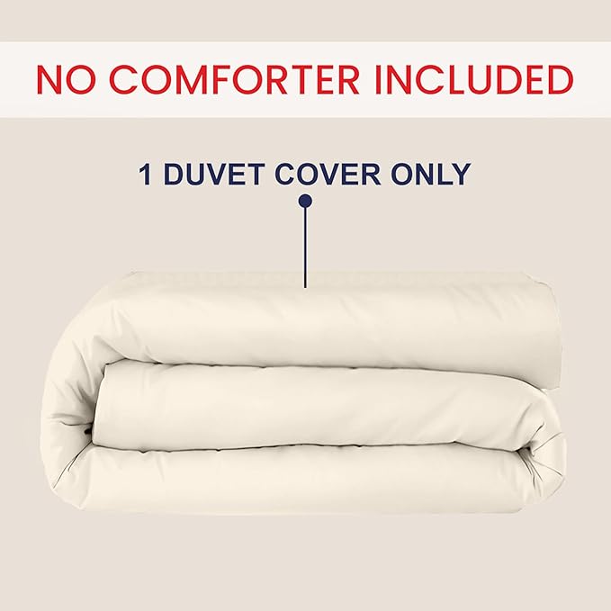 Kotton Culture 1 Pc Duvet Cover King Size-100% Egyptian Cotton Sateen 600 Thread Count Ultra Soft Premium Durable Comforter Cover Zipper Closure & Corner Ties - (Butter, 102" X 94")