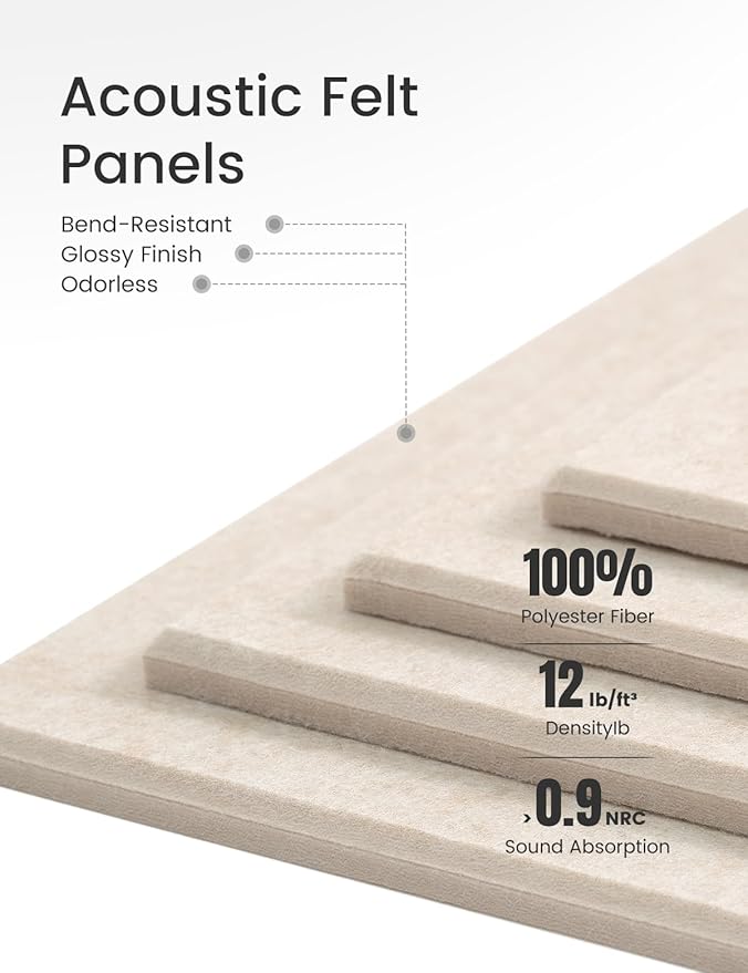 Large Felt Bulletin Board 36" x 24" Cork Board Alternative-6 Pack with 40 Safe Removable Adhesive Tabs, Cork Boards for Walls Cork Board for Home Office Classroom Pin Board - Oatmeal