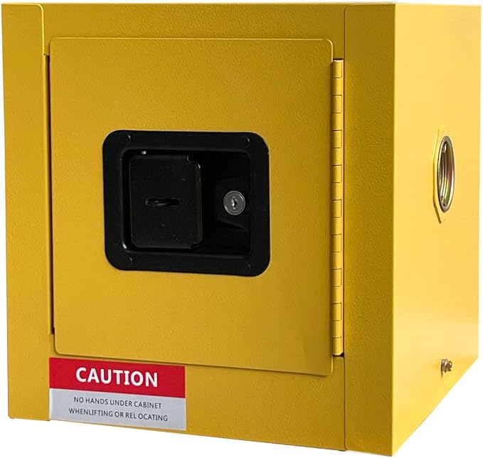 koxuyim Hazardous Storage Cabinets, Industry Safety Cabinet, Explosion Proof Cabinet Dangerous Goods Storage, Ultimate Safety Fireproof Hazardous Material Safety Box 13" D x 13" W x 13" H