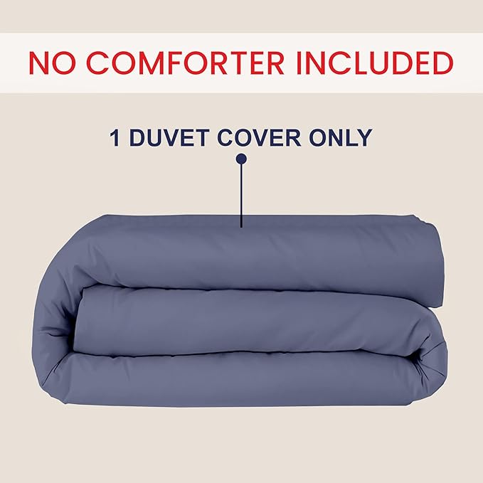 Kotton Culture 1 Pc Twin XL/Twin Duvet Cover Only-100% Egyptian Cotton Sateen 600 Thread Count Ultra Soft Premium Durable Comforter Cover Zipper Closure & Corner Ties - (Mediterranean Blue, 68" X 90")