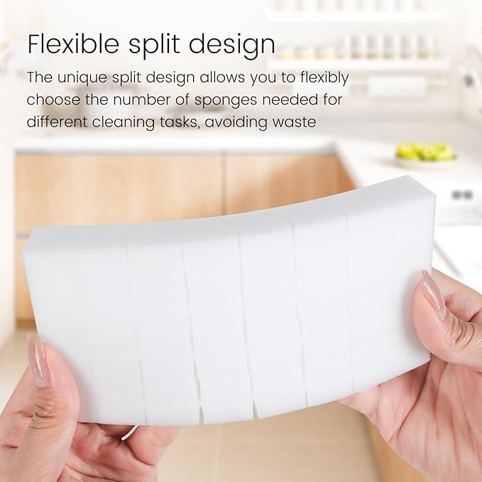 40PCS Melamine Sponge Magic Eraser Sponge in Bulk Small Cleaner Pads Melamine Pads for Dishes Cleaning Eraser for Kitchen, Bathroom, Toilet - 16x8x2cm (32 Small Pieces of Each Pack)