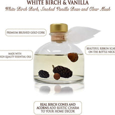 LOVSPA Reed Diffuser Set, White Birch & Vanilla Scented Oil Diffuser with Sticks, Home Fragrance Accessories for Bathroom Shelf Decor, Aroma Diffusers for Home or Office Fall Decor, USA Made