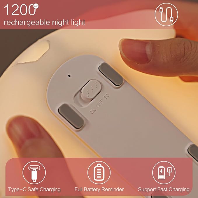 Sweet Heart Elephant Night Light, LED Squishy Novelty Animal Cute Lamp, Food Grade Silicone Nightlight, Dimmable Light Up Elephant Decor for Room College, Boys Girls White Elephant Gifts