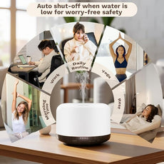 Essential Oil Diffuser 500ml,Aromatherapy Diffuser with 7 LED Lights,Quiet Air Humidifier 4-in-1 with Timer & Auto-Off,Compact Scent Diffuser for Bedroom,Yoga,SPA,Baby Room(Portable Model)