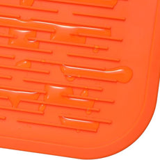 Silicone Dish Drying Mat for Multiple Usage,Easy clean,Eco-friendly,Heat-resistant Silicone Mat for Kitchen Counter or Sink,Refrigerator or Drawer Liner Orange 5XL 36inches x 18inches