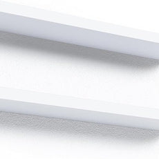 23.6 Inches Long Floating Shelves, 2 Set Modern White Wall Shelf for Bedroom, Nursery Book Shelf with Lip, Picture Ledge Shelf for Living Room, Bathroom, Kitchen