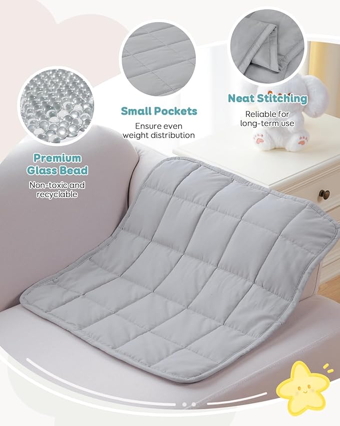 Topblan Weighted Blanket 2 lb, 19" x 21" Weighted Lap Pad, Breathable Microfiber, Premium Glass Bead for Calming, Washable, Grey