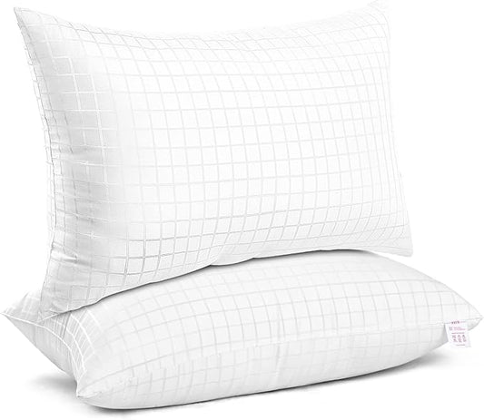 EIUE 2 Pack Queen Size Bed Pillows for Sleeping,Super Soft Down Alternative Microfiber Filled Pillows,20 x 30 Inches,White