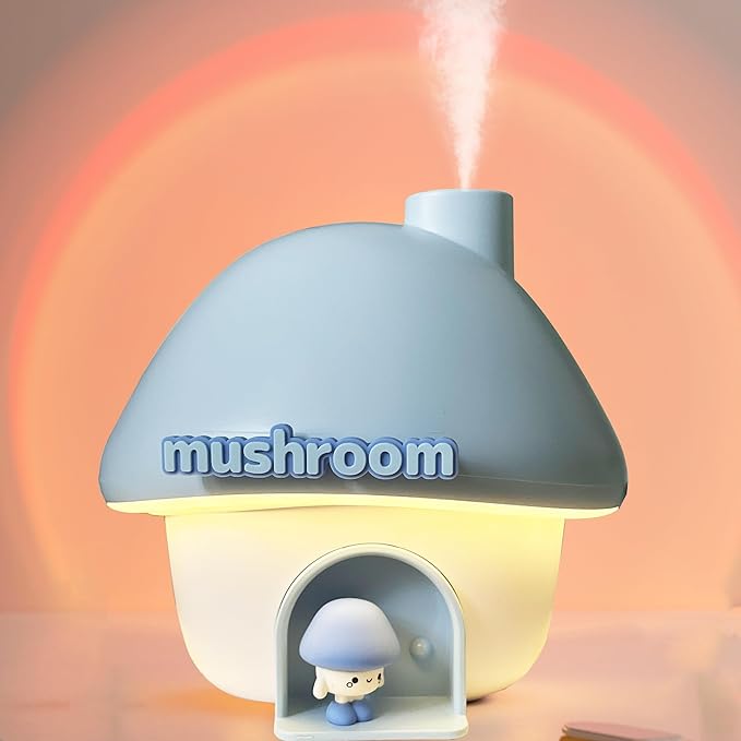Humidifier for Bedroom,Portable Humidifier,Baby humidifiers with 7 modes of sunset atmosphere lighting and 2 modes of night light,two spray modes,suitable for children,bedroom and office