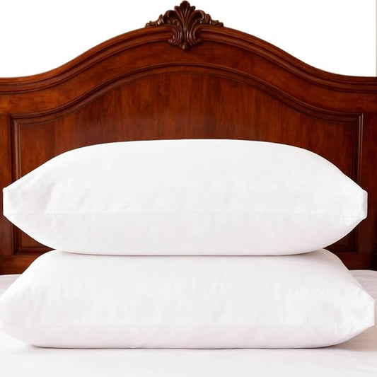 Thick Bed Pillows Queen Size Set of 2 Hotel Collection Soft Down Alternative Supportive Pillow for Back Stomach Side Sleeper White 20x30 inches
