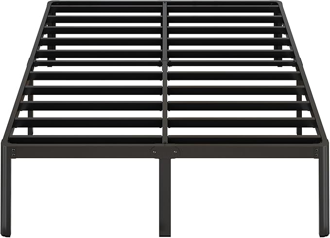 14 Inch King Bed Frame with Rounded Corner Legs No Box Spring Needed King Size Platform Bed Frame Heavy Duty, Easy Assembly, Noise Free, Black.