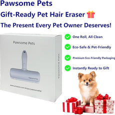 Pawsome Pets Pet Hair Remover Gift Set Reusable Lint Roller Cat and Dog Hair Remover for Furniture, Couch, Carpet, Clothing and Bedding - Portable, Multi-Surface Fur Removal Tool