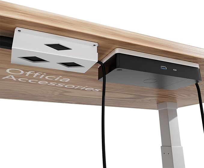 Under Desk Mount for Dell WD19 / WD19S / WD19TBS / WD19TB / WD22TB4 Dock + Power Bricks (for 180W and 130W), Docking Station & Power Bricks Holder, White