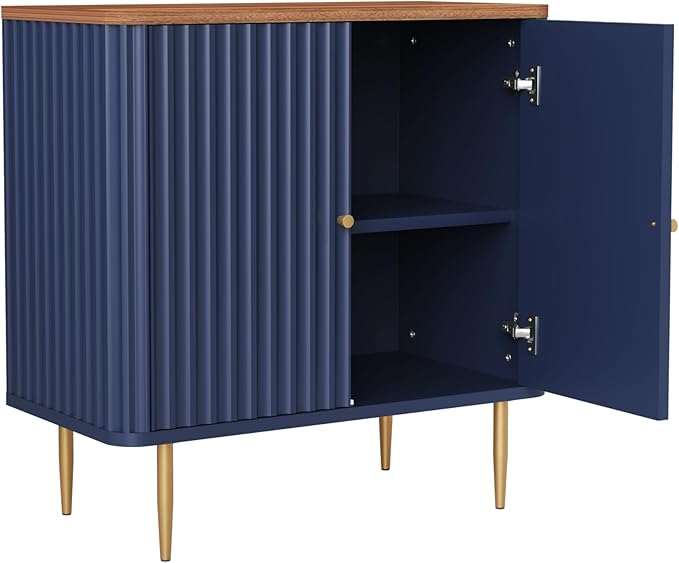 32" Sideboard Buffet Cabinet with Storage,Modern Accent Cabinet with 2 Door and Removable Shelves,Credenza Buffet Table for Living Room,Dinning Room,Entryway,Blue