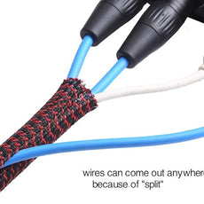 Alex Tech 10ft - 3/4 inch Cord Protector Wire Loom Tubing Cable Sleeve Split Sleeving For USB Cable Power Cord Audio Video Cable – Protect Cat From Chewing Cords - Blackred