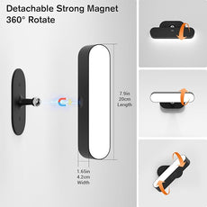 Wireless Battery Operated Wall Sconces for Bedroom, LED Rechargeable Wall Sconce Set of Two for Living Room, Stick on Wall Mounted Lamp for Reading, 2 Pack