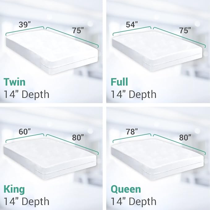 Ultimate Zippered Waterproof Mattress Encasement- Protector - 10 Year Warranty!