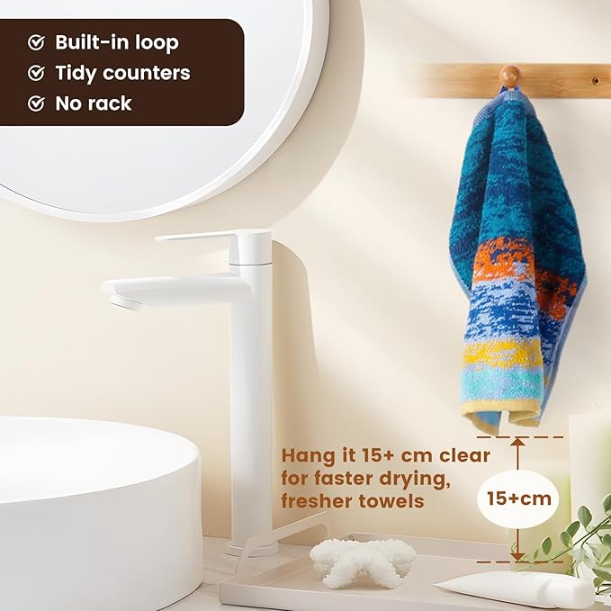 SEMAXE 100% Cotton Washcloths for Bathroom - 24 Pack, Quick-Dry Face Towels with Hanging Loop, Highly Absorbent and Soft, 13x13 Inch, Deep Blue | Light Blue