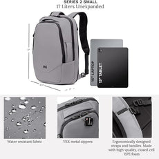 Knack Small Series 2 Laptop Backpack Fits up to 16 Inch Laptops - Knack Bags Carry-On Backpack, TSA Approved, Expandable Travel Backpacks With 2 Day Outfit Capacity, Alloy Gray