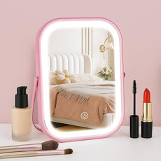 Lighted Vanity Mirror, Rechargeable Travel Makeup Mirror with Lights, 8''x6'' Desk Mirror with Lights,Make up Mirror with Lighting for Makeup Desk ＆ Dressing Room