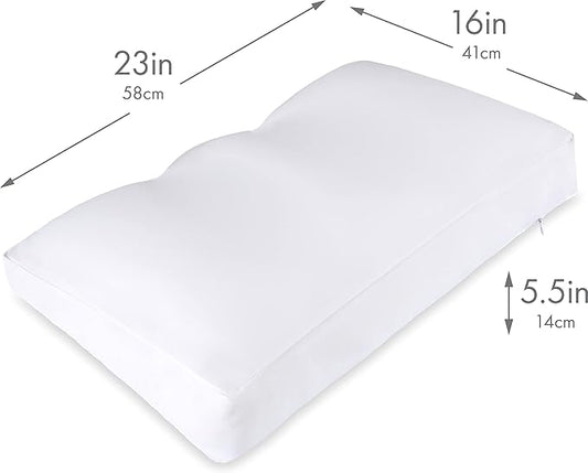 Cover Only for Premium Microbead Bed Pillow, Large Extra Smooth - Ultra Comfortable Sleep with Silk Like Anti Aging Cover 85% Spandex/ 15% Nylon Breathable, Cooling White
