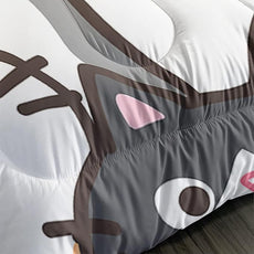 CVHOUSE Cat Bedding,Cartoon Cat Comforter King,Animals Print Comforter Set for Kids,Kawaii Quilt Set with 1 Comforter and 2 Pillow Cases