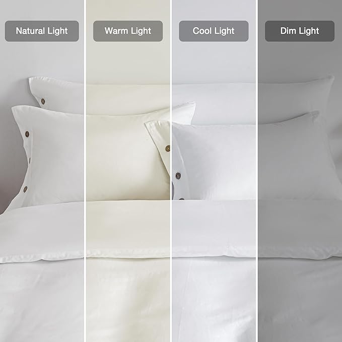 JELLYMONI Pillowcase Body Cotton 1pc Button Cream White Pillow Case 20×54in 100% Washed Cotton Soft Breathable Pillow Covers(Pillows are not Included)