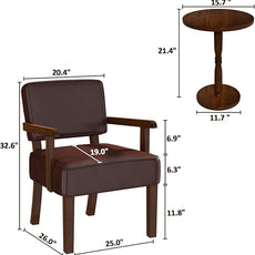 Accent Chair, PU Leather Living Room Chairs Oversize with Soft Seat and Armrests for Living Room Dinning Room Bedroom Reading Room Waiting Room