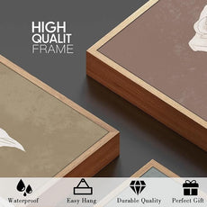 BINCUE Boho Floral Wall Painting Framed Botanical Wall Art Decor Flower Print for Living Room Bedroom Dining Room 16