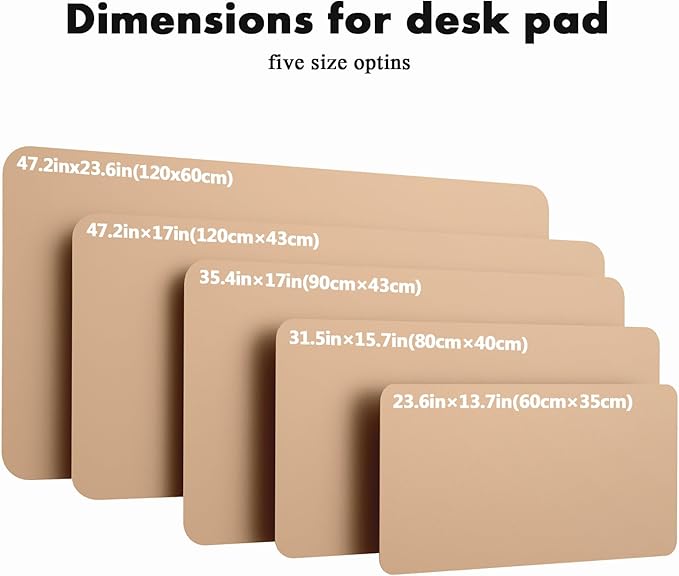 YSAGi Double-Sided Desk Pad, Leather Desk Mat, Eco Cork Desk Pad Protector,Large Mouse Pad,Waterproof Desk Blotter for Office/Home(Apricot+Cork, 47.2" x 23.6")
