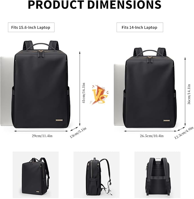 Stylish Laptop Backpack for Women Airline Approved Perfect for Work College and Travel Multi-Functional Casual Daypack Fits 14 Inch Notebook (Black)