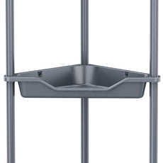 Orimade Rustproof 5 Tier Floor Standing Corner Shower Caddy Organizer, Plastic Metal Splicing Floor Corner Shelf Rack Stands for Bathroom, Grey