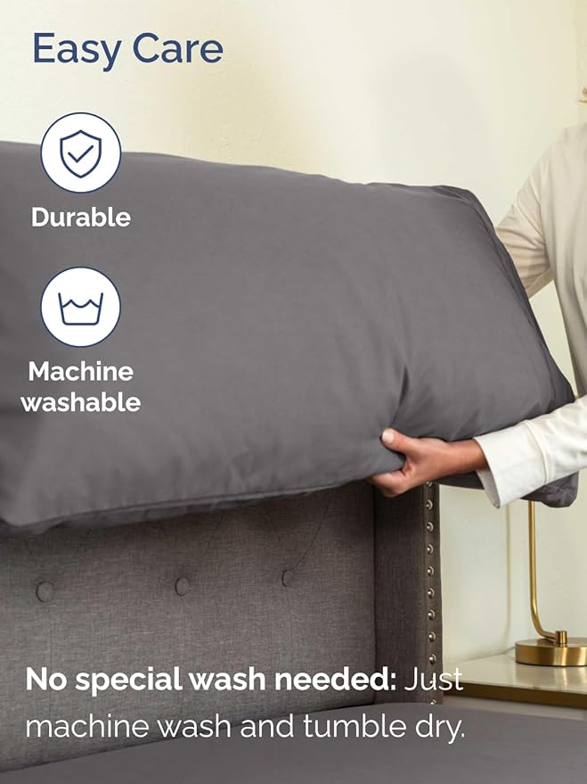 Extra Deep Pocket Split King Sheets - 5 Piece Breathable & Cooling Bed Sheets - Hotel Luxury Bed Sheet Set - Soft, Wrinkle Free & Comfy - Easily Fits Extra Deep Mattresses - Dark Grey Sheets Set