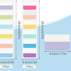 240 Pcs Sticky Index Tabs, 1.8×1inch Colored Book Sticky Tabs for Notebooks, Repositionable Page Tabs for Notebooks File Classification