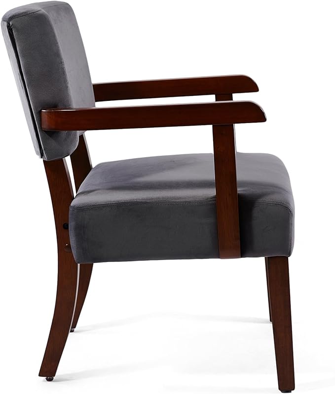 Modern Accent Chair, Upholstered Living Room Chairs with Wood Frame, Oversized Reading Armchair for Bedroom Waiting Room