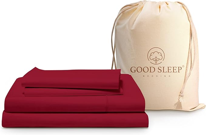Good Sleep Egyptian Cotton Luxury Sheets - Full Size, 4 Pc, Deep Pocket, Burgundy GoodSleepBedding