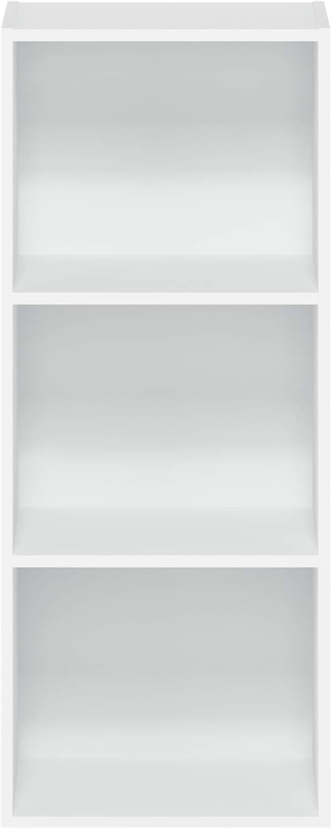 Furinno LUDER Book Shelf, 3-Cube Bookshelf, Bookcase with Open Shelves, 9.3 x 12 x 31.5, for Living Room, Bedroom, Home Office, White