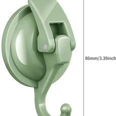 Heavy Duty Vacuum Suction Cup Hooks, Pastel Green Plated Polished Super Suction for Kitchen Bathroom, 2 Pack