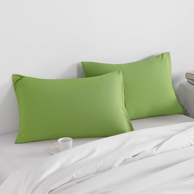 NTBAY King Pillow Cases Set of 2, 2 Pack Brushed Microfiber 20x40 Pillow Cases, Soft, Wrinkle, Fade, Stain Resistant Sage Green Pillow Cases with Envelope Closure, 20x40 Inches, Sage Green