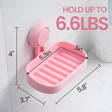 TAILI Soap Dish Bar Holder Suction Cup,SoapSaver with Powerful Vacuum Suction,Sponge Holder for Shower,Bathroom,Tub andKitchen Sink,Universal Shower Accessories,Drill-Free,Removable,2 Pack,Pink